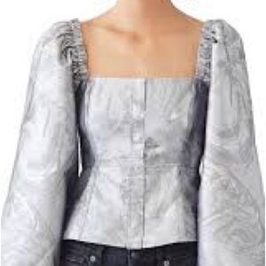 GANNI Shiny Jacquard Blouse